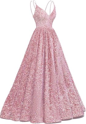 open lace back dress Halter Orange Sequin Applique A-Line Long Prom Dress – FancyVestido main image 0