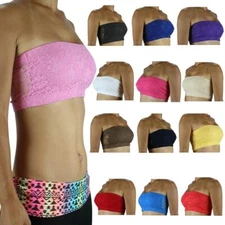 Sexy Lace Strapless Stretchy Bandeau Tube Top