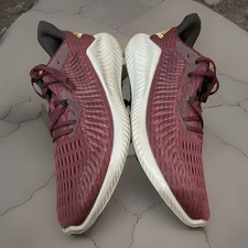 Adidas Alphabounce + Beyond Running Sport Shoes Maroon-Gold Metallic Men Size 13