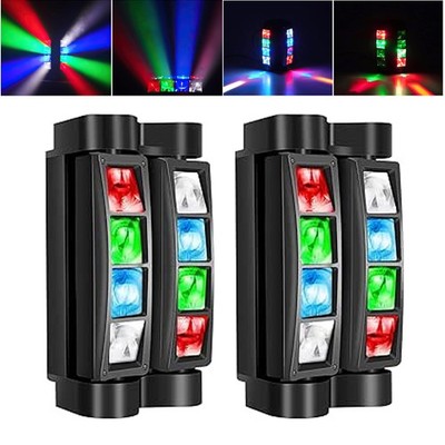 2PCS Spider Moving Head Light DMX512 RGBW 8LED DJ Disco Stage Party Club Lights