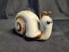 Vintage Tonala Pottery 5" x 2.5" Earth Toned Snail Made in Mexico