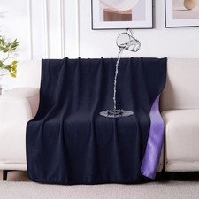Reversible Waterproof Blanket for Bed Couch Sofa 40"x60" Purple Leakproof Pet