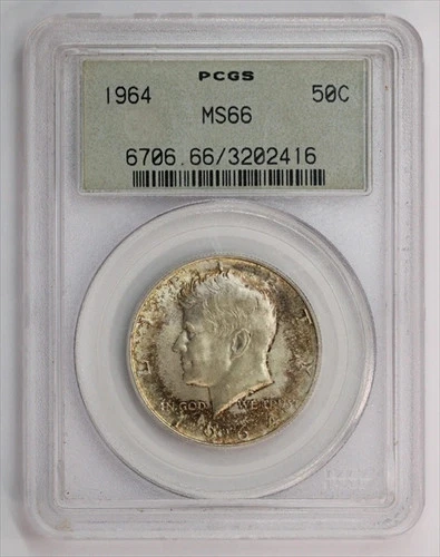 1964 Kennedy Half Dollar PCGS MS66 OGH