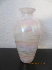 Pink Swirl Iridescent Bud Vase 4.5" Tall