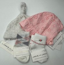 NEW Janie  Jack Accessory Bundle NWT Hats and Socks 0-6 Months A32