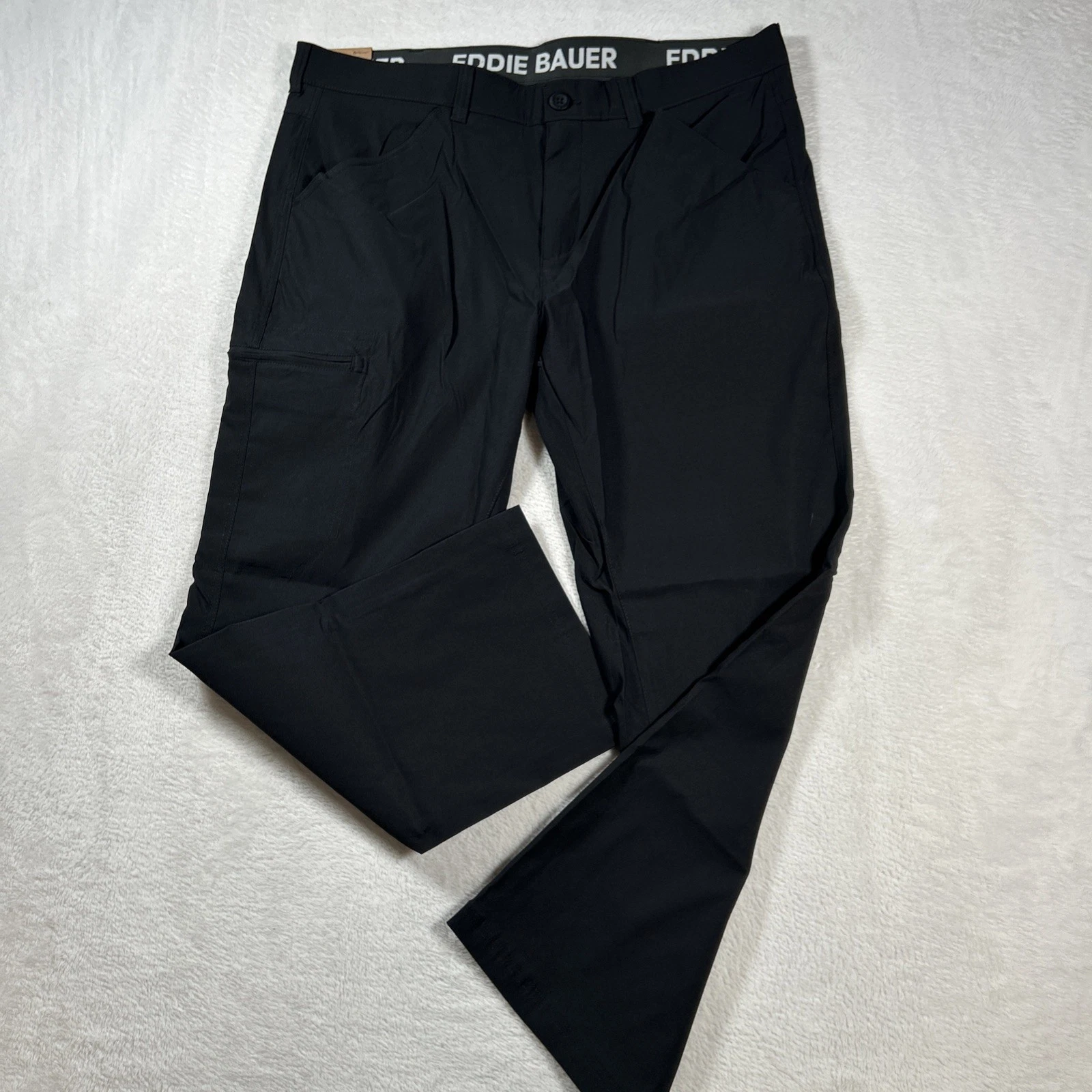 Eddie Bauer Men's Lightweight Rainier Tech Pant, Black, 38x29