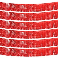 Red Foil Fringe Garland 10FT 6packs, Metallic Foil Tinsel Fringe Banners for ...