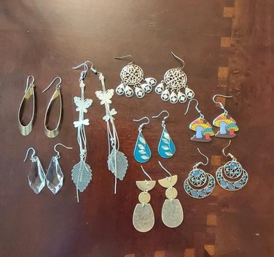 Lot of 8 Pairs of Fish Hook Earrings for Pierced Ears