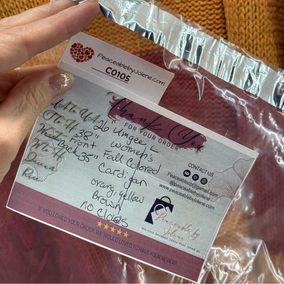 Umgee Women’s Large fall colors Striped Open-Front Cardigan Sweater - Image 3 of 4