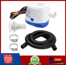 1100 GPH Automatic Boat Bilge Water Pump 12V,1-1/8 Inch Dia Bilge Pump Plumbing