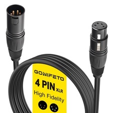 4 Pin XLR Cable,13ft Professional Hi-Fi Shielded 4 Pin XLR Male to Female Bal...