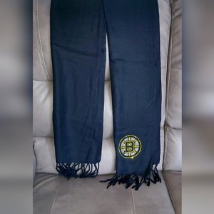 Boston bruins bedazzled scarf shall. Opens up pretty wide to be a shall or scarf