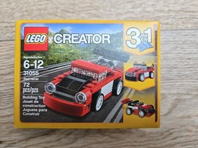 LEGO Creator 3 in 1 Lot of 4 Blue & Red Racer 31027 31055 31072 31056 Race Cars