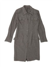 VINTAGE Womens Long Sleeve Shirt Dress UK 12 Medium Black Check CS71