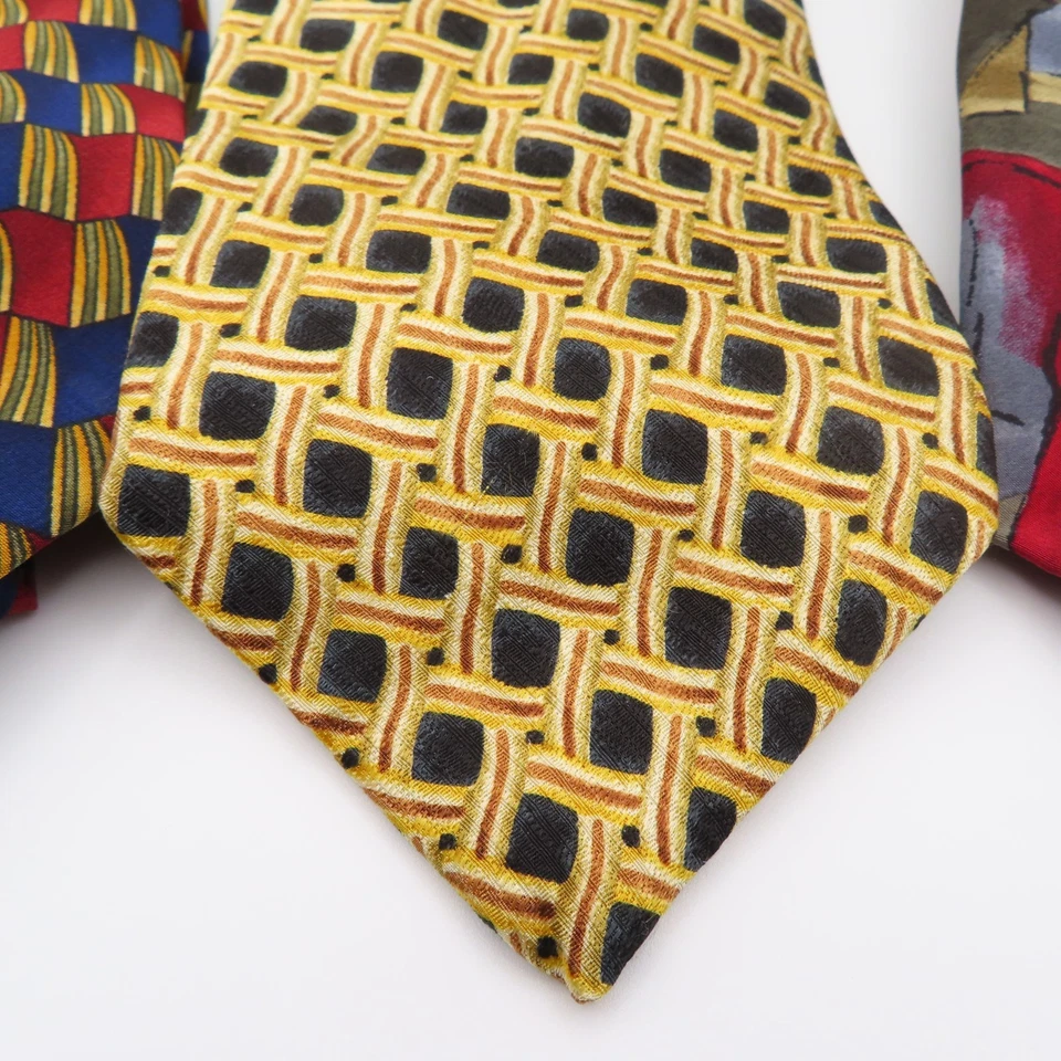 Cocktail Collection 领带丝绸黑色蓝色红色 4 英寸宽 56 英寸长 3 件装 — 第 3/4 张图片