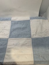 1924 Embroidered Cotton Quilt With Gingham And Floral/animal Motifs 58 X 45