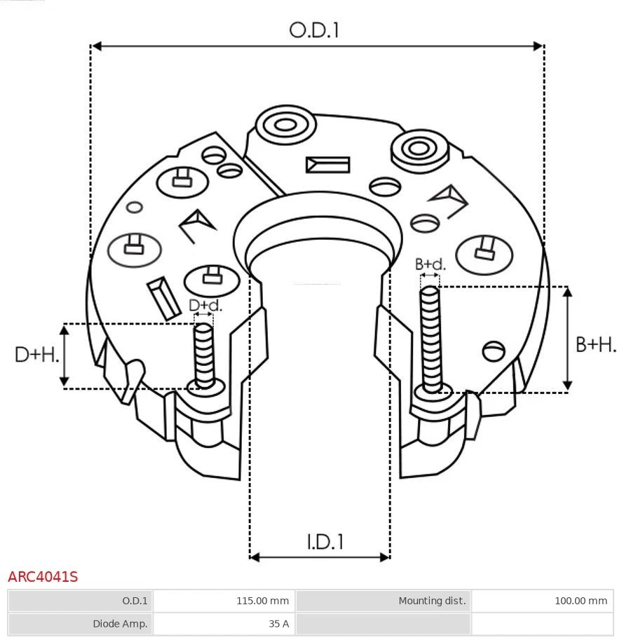 RECTIFIER ALTERNATOR ARC4041S FORRECTIFIER ALTERNATOR ARC4041S FOR FORD  ROVER   - Image 4 of 4