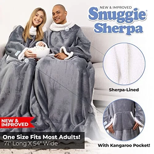 MANTA PORTÁTIL MANGAS BOLSILLOS FUNCIONALES SNUGGIE VISIT THE SNUGGIE STORE Foto 2 de 4