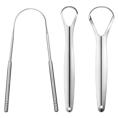 3 PCS Metal Tongue Scraper, Tongue Scrapers for Adults Kids, Stainless Steel