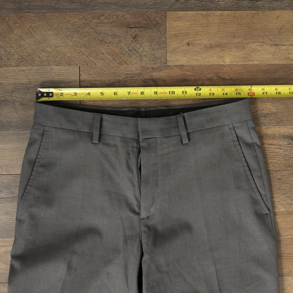 Kenneth Cole Reaction Mens 31x32 Gray Straight Leg Classic Dress Pants w/Pockets - Image 3 of 4