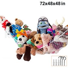 JUMBO 72 48 48 in Toy Hammock Net - Organize Stuffed Animals Bath Toys Storage