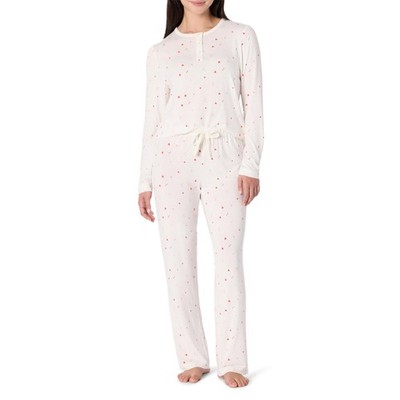 Amazon Essentials Women's Sofia Grainge Long Sleeve Henley Pajama Ivory X-Small