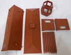 Vintage Marx Fort Apache Playset Plastic Brown Wall Roof Gate 6 Part Lot