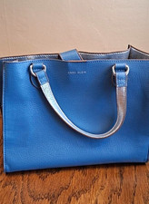 Anne Klein Blue Pebbled Satchel Top Handle Ba...