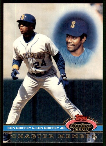 1991 Topps Stadium Club Charter Member Ken Griffey Jr. & Sr. Seattle Mariners