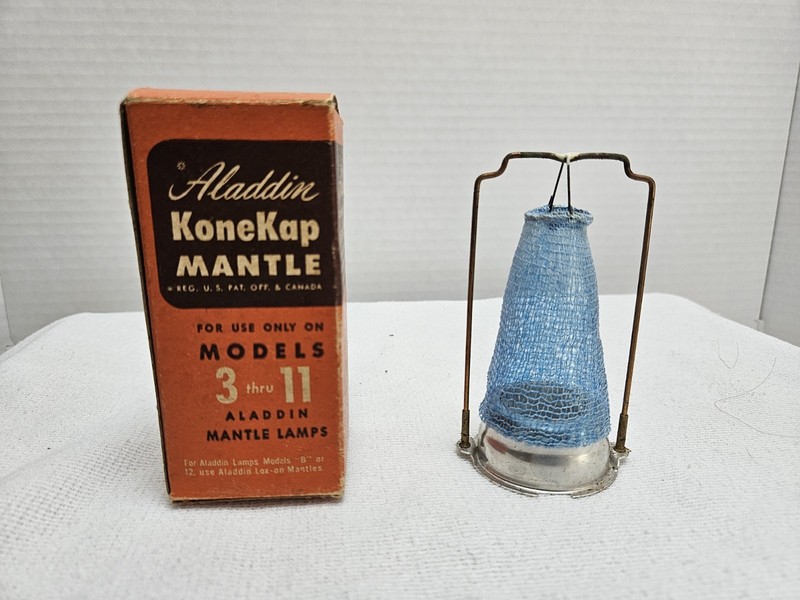 Aladdin Kone Kap Mantle for Models 3-11 Oil/Kerosene Blue Silver Mantle Lamps
