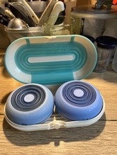 Tupperware Flexi Twin Set / 1 x groß oval / 2 x rund -  Pausenboxen Perlen