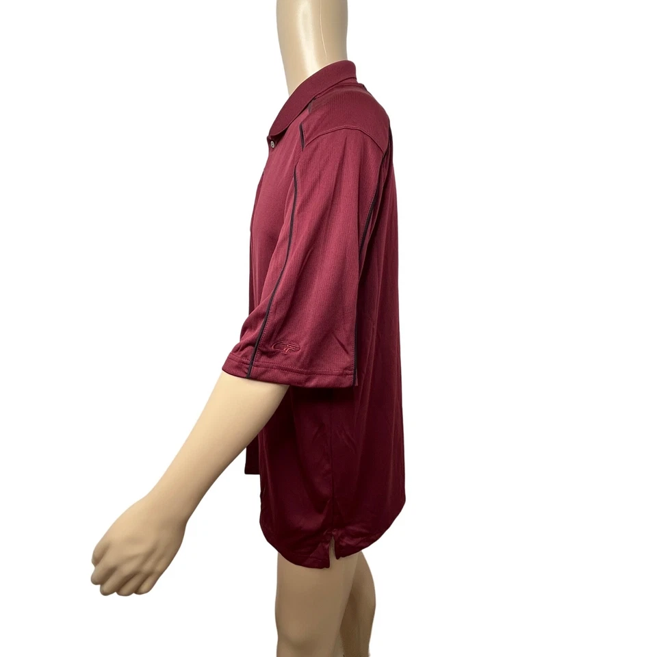 Top Flite Para Hombre XL Golf Polo Granate Manga Corta Poliéster 3 Botones Informal Foto 2 de 4