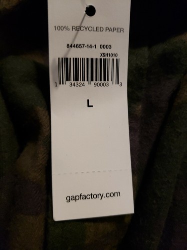 Gap Standard Fit Button Down Long Sleeve Flannel Purple Camouflage Shirt Large - Picture 6 of 6