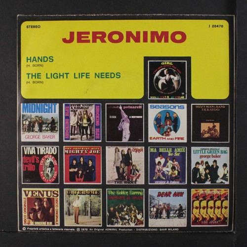 JERONIMO: hands / the light life needs Jolly Hi-Fi Records 7" Single 45 RPM - Picture 2 of 4