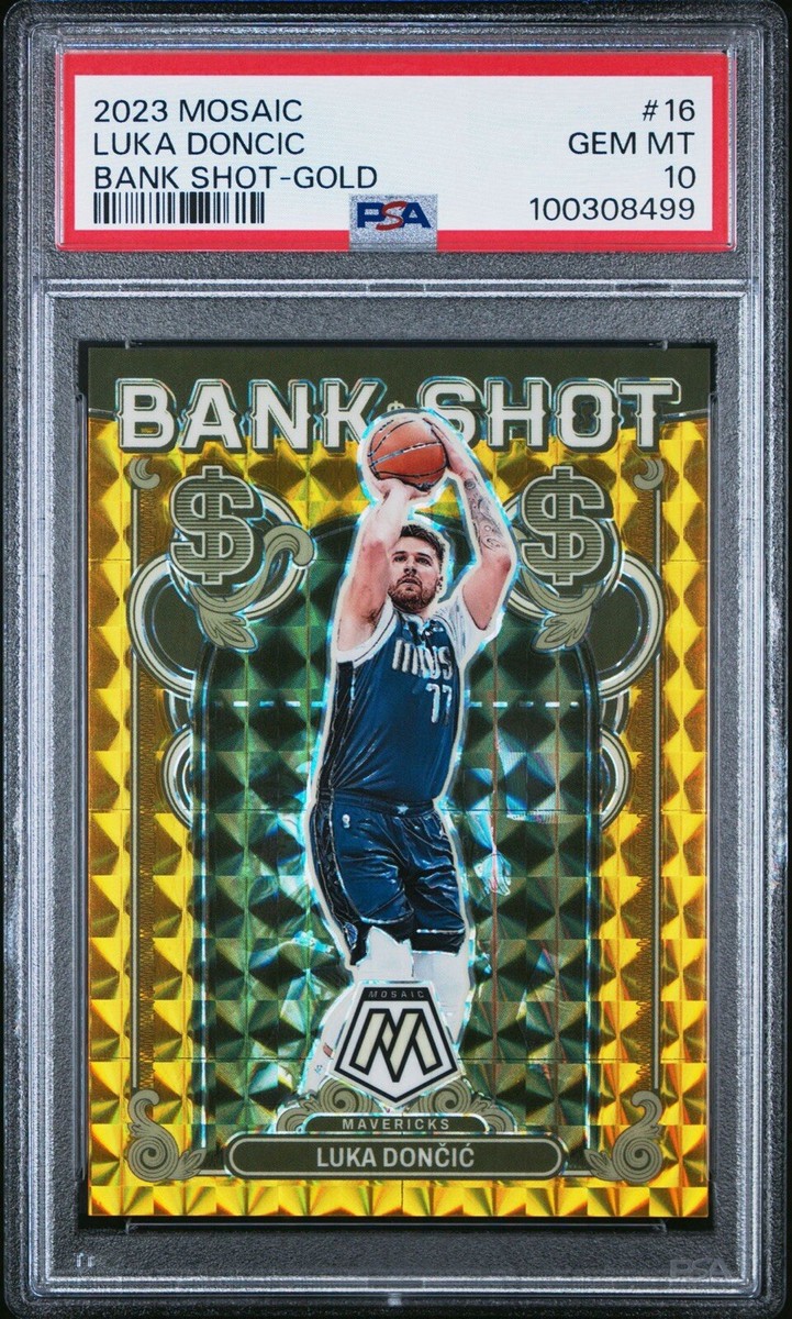 2023-2024 Panini Mosaic Luka Doncic GOLD /10 Prizm Bank Shot