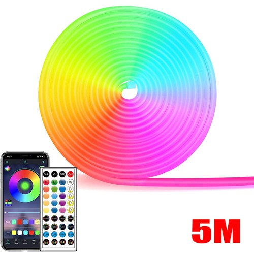 RGB Neon LED Stripe Streifen 24V Flex Schlauch Lichtband Dimmbar,Bluetooth APP - Bild 17 von 19