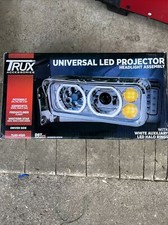 Trux Universal Led Projector Semi-truck Headlight Assembly Chrome Drivers Side