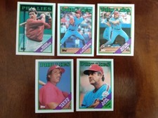 5 Card Lot of 1988 Topps Philadelphia Phillies Baseball Cards - Mike Schmidt
