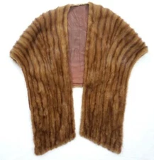 VINTAGE UNBRANDED MINK STOLE/CAPE/CAPELET/SHAWL LONG FRONT PANELS