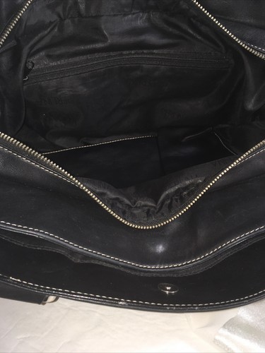 Perlina Large Satchel In Soft Black Leather Double handled Silver toned hardware - Picture 9 of 12