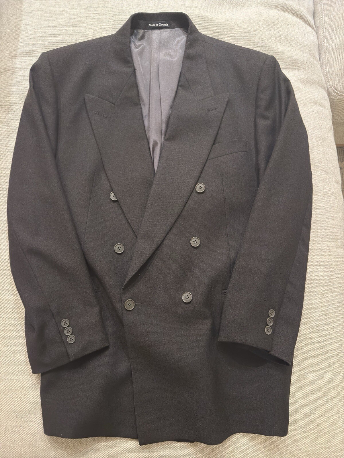 Yves Saint Laurent YSL DB Giacca di lana con risvolto a punta marrone scuro taglia 44 R