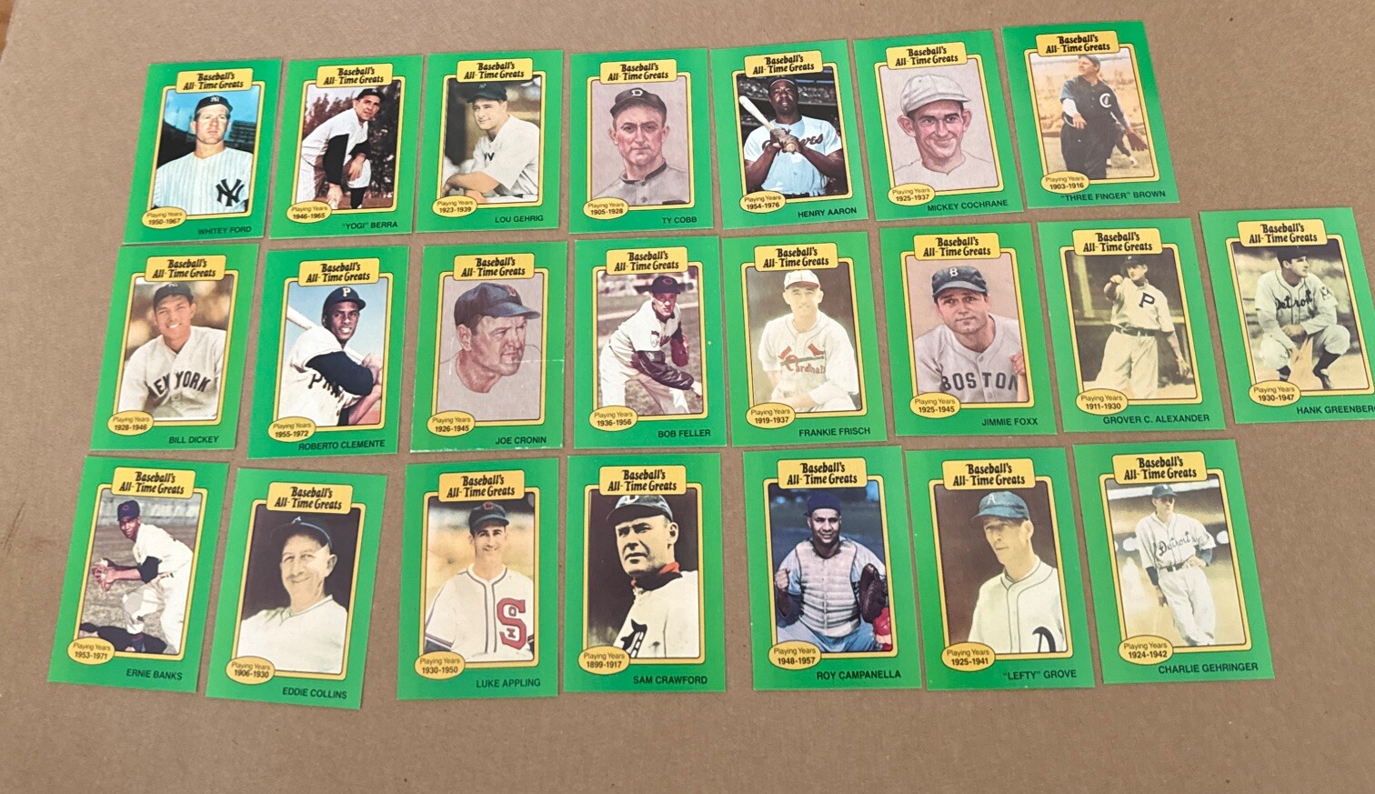 22Different 1987 Hygrade Baseball All Time Greats Card Lot Red Backs