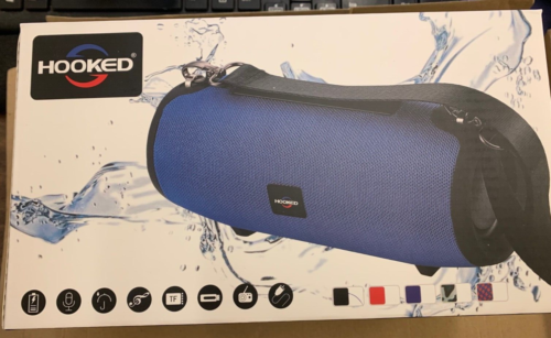 Hooked H-125: Portable Bluetooth Speaker Wireless w/ Mic & Strap - Blue - Picture 1 of 1