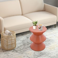 Orange Round Side Table Indoor PET End Table 36 45cm Floor-Standing Side Table