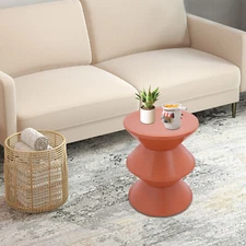 Orange Round Side Table Indoor PET End Table 36*45cm Floor-Standing Side Table