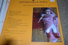 Knitting Pure Simple Pattern 281 Bulky Baby Blanket Booties