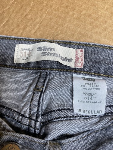 Vintage Levis Grey Jeans 514 Slim Straight Size 16 Regular 28X28 - Picture 5 of 8