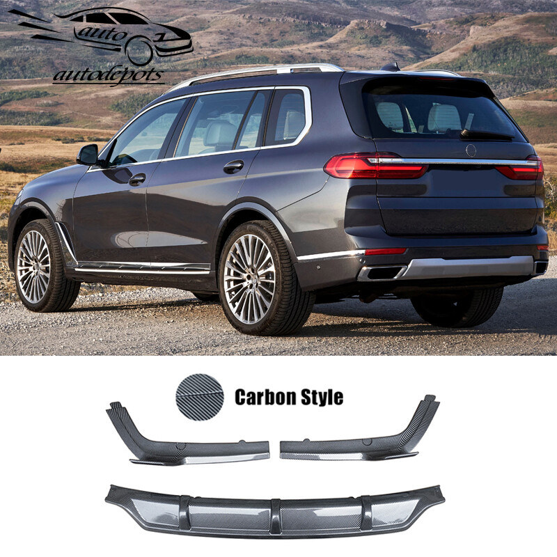 Rear Bumper Diffuser Lip For BMW G07 X7 M Sport 2019-2025 Carbon Fiber Look ABS