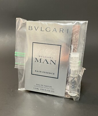 BULGARI  MAN : RAIN ESSENCE  FRAGRANCE SAMPLE NEW Vial with original  card 