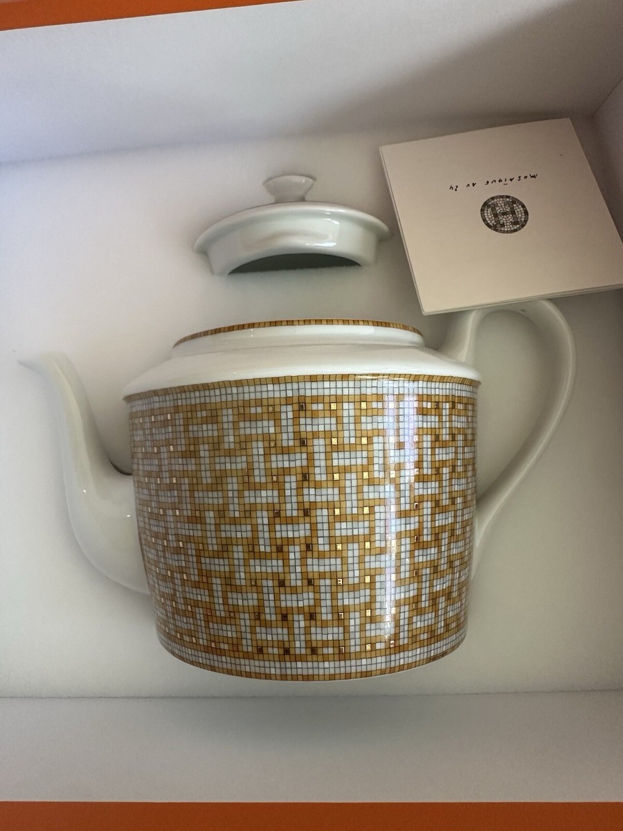 NEW HERMÈS Mosaique Au 24 Gold Teapot w/ Receipt | eBay